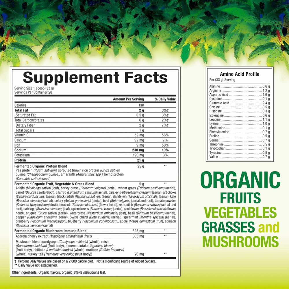 Nutrition: 20 g plant-based protein per serving