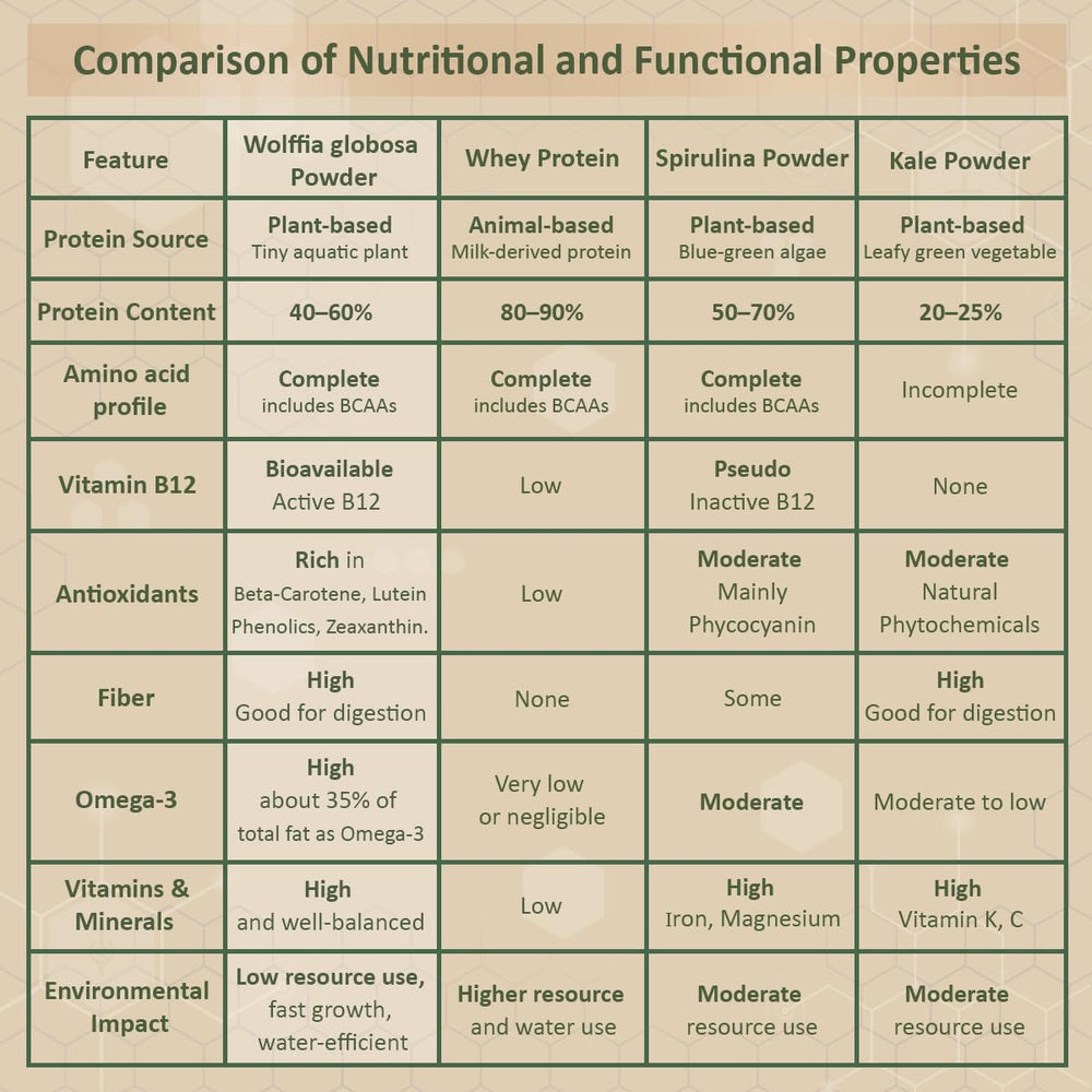 Graphic highlighting Wolffia as a vegan protein source
