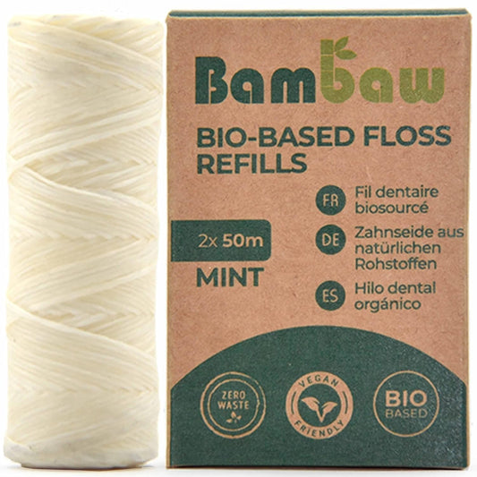 Stainless steel reusable floss dispenser for zero waste