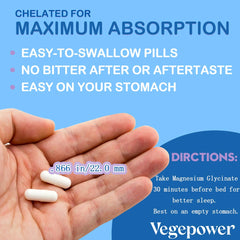 Vegan, soy-free, gluten-free magnesium glycinate capsules