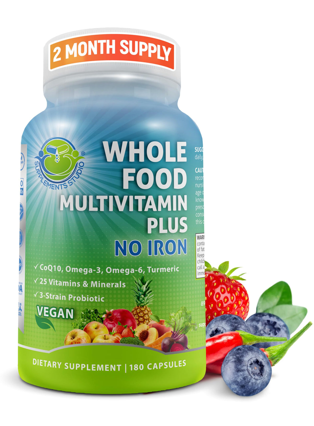 Vegan Methylated Multivitamin Without Iron bottle