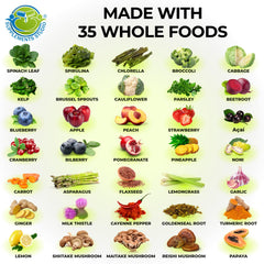 Product formulated with organic fruits and vegetables