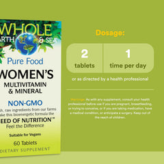 Infographic showing vegan, whole-food multivitamin for women