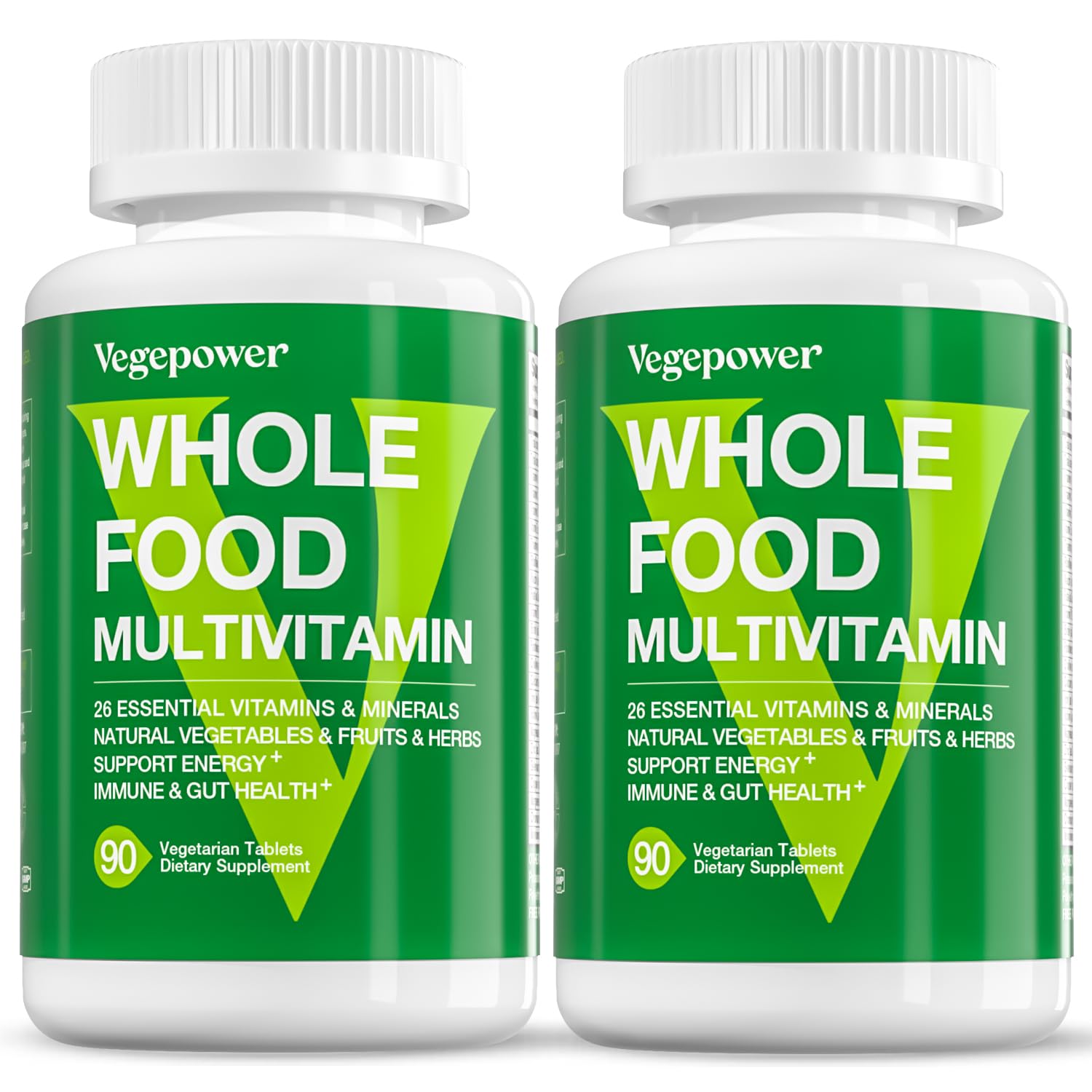 VEGEPOWER Vegan Whole Food Multivitamin bottle for men and women