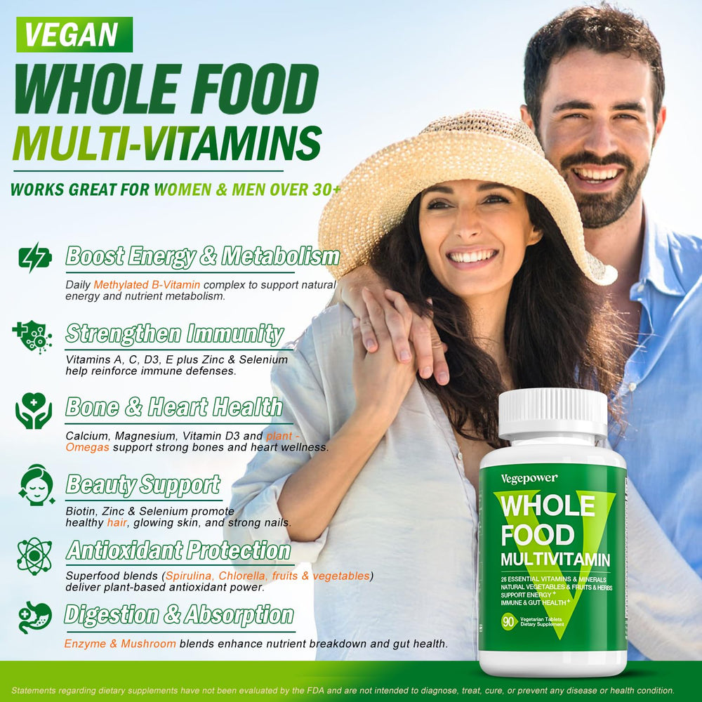 Serving scoop with VEGEPOWER multivitamin and organic fruits and vegetables