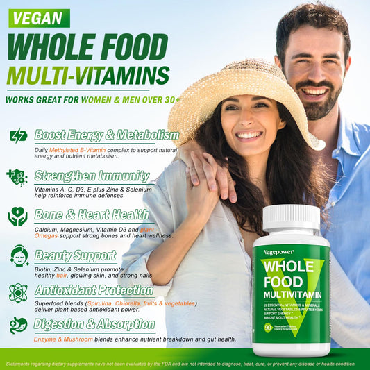 Serving scoop with VEGEPOWER multivitamin and organic fruits and vegetables