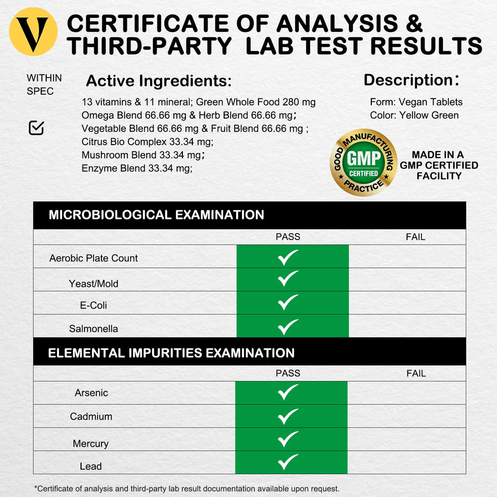 Label showing vegan, non-GMO, gluten-free, dairy-free and sugar-free