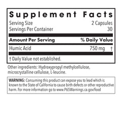 Vegetarian capsules of humic acid supplement
