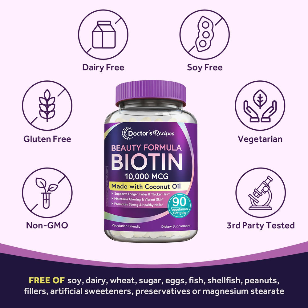Vegetarian-friendly biotin softgels