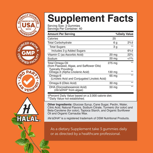 Close-up of omega-3-6-9 gummy vitamins