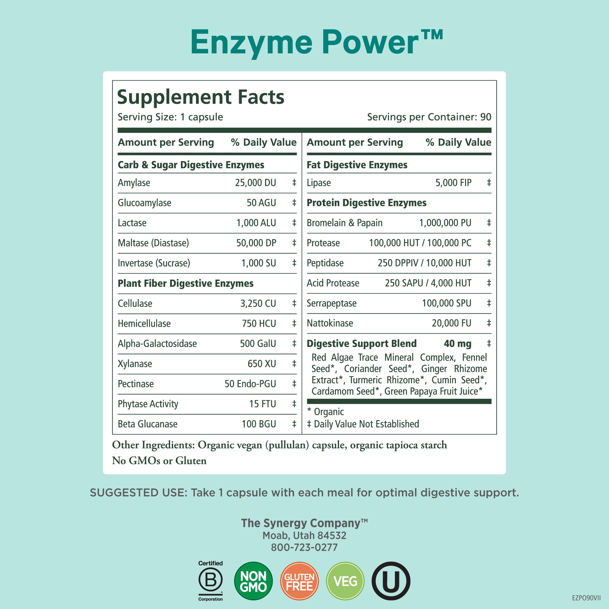 Vegetarian plant-based digestive enzymes