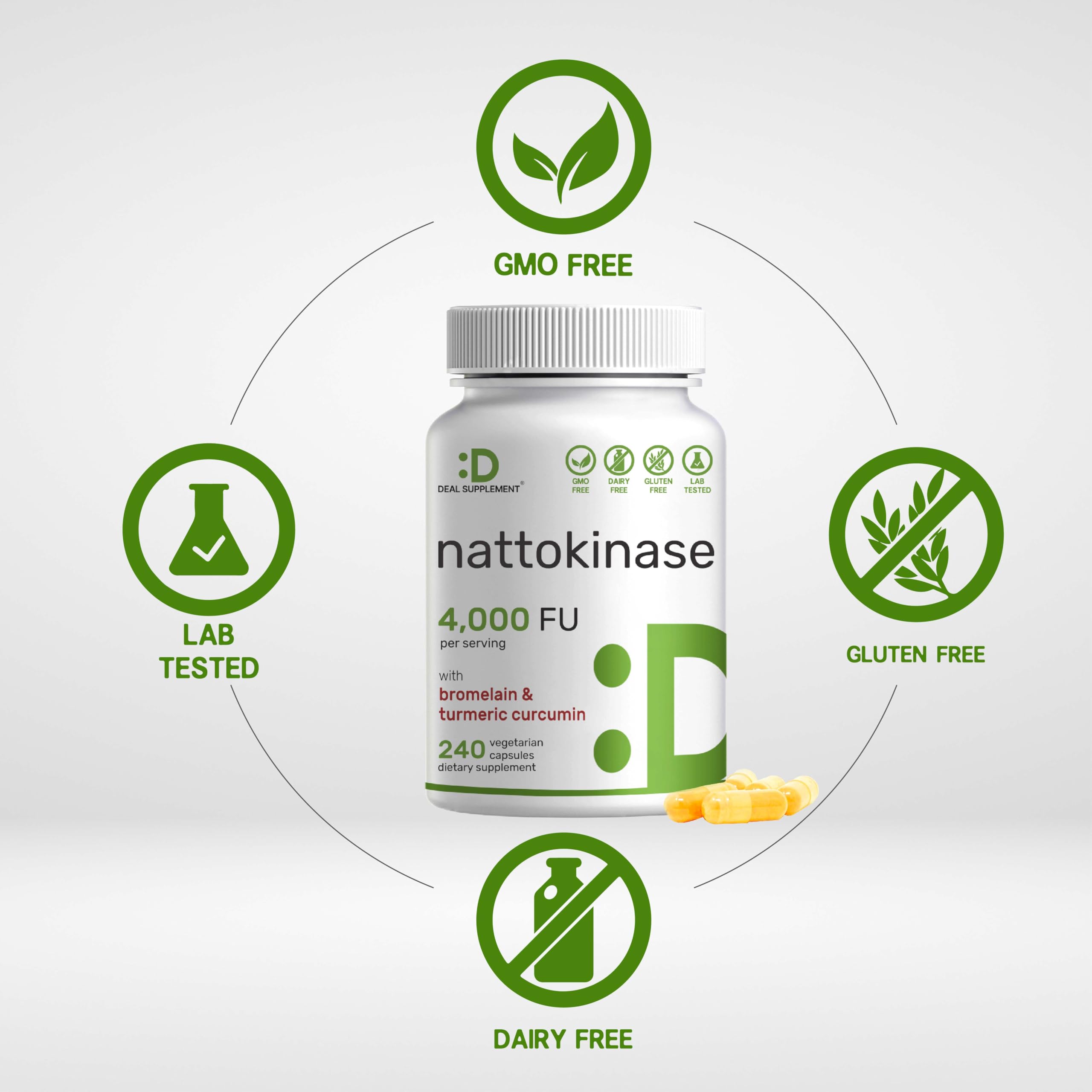 Two veggie capsules with 240-count bottle