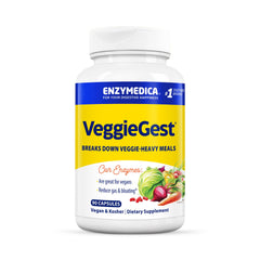 VeggieGest bottle with 90-count digestive enzymes