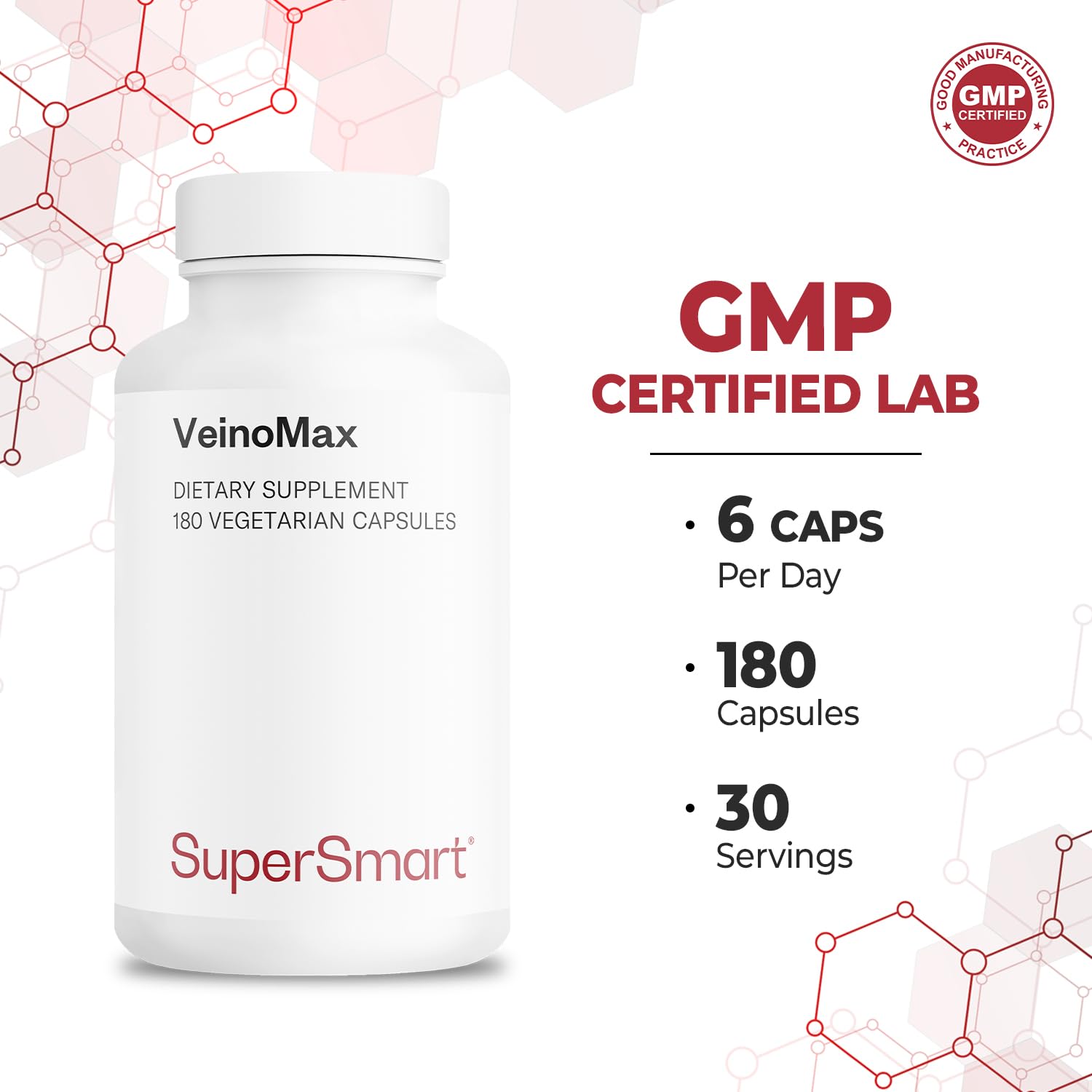 Non-GMO and gluten-free VeinoMax formula