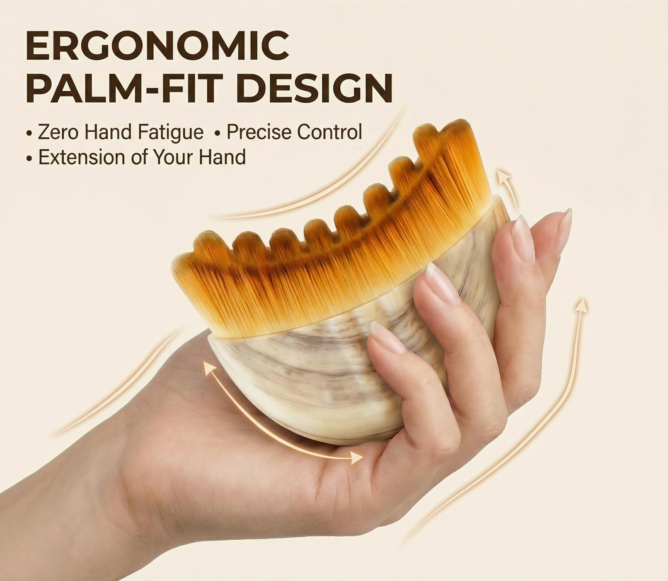VEKDERTAGE brosse prise en main ergonomique visage offre un contrôle précis.