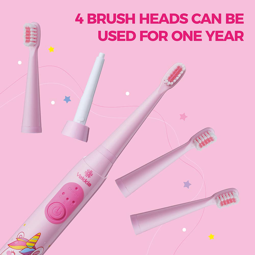 2-minute timer display on Vekkia kids toothbrush