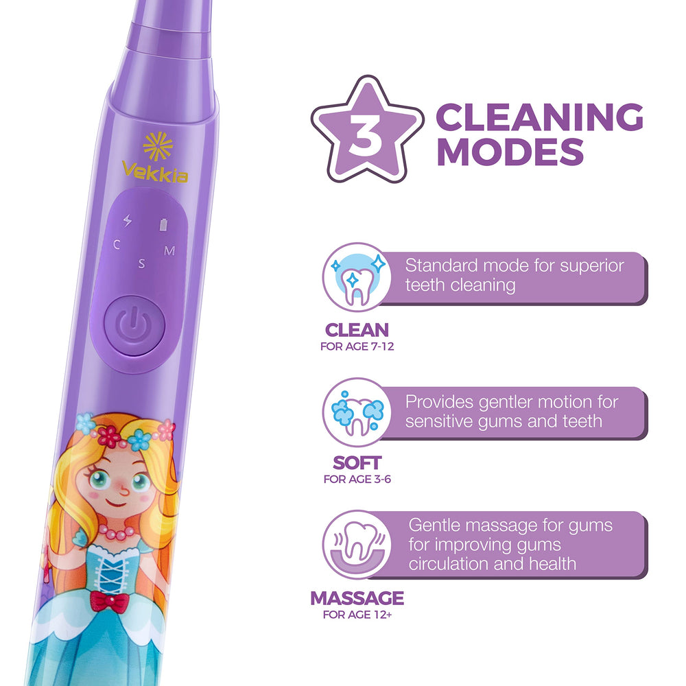 Vekkia Kids purple electric toothbrush back view