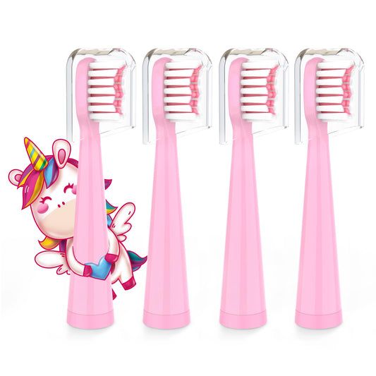 Vekkia Sonic Kids replacement heads pink 4-pack packaging - front view