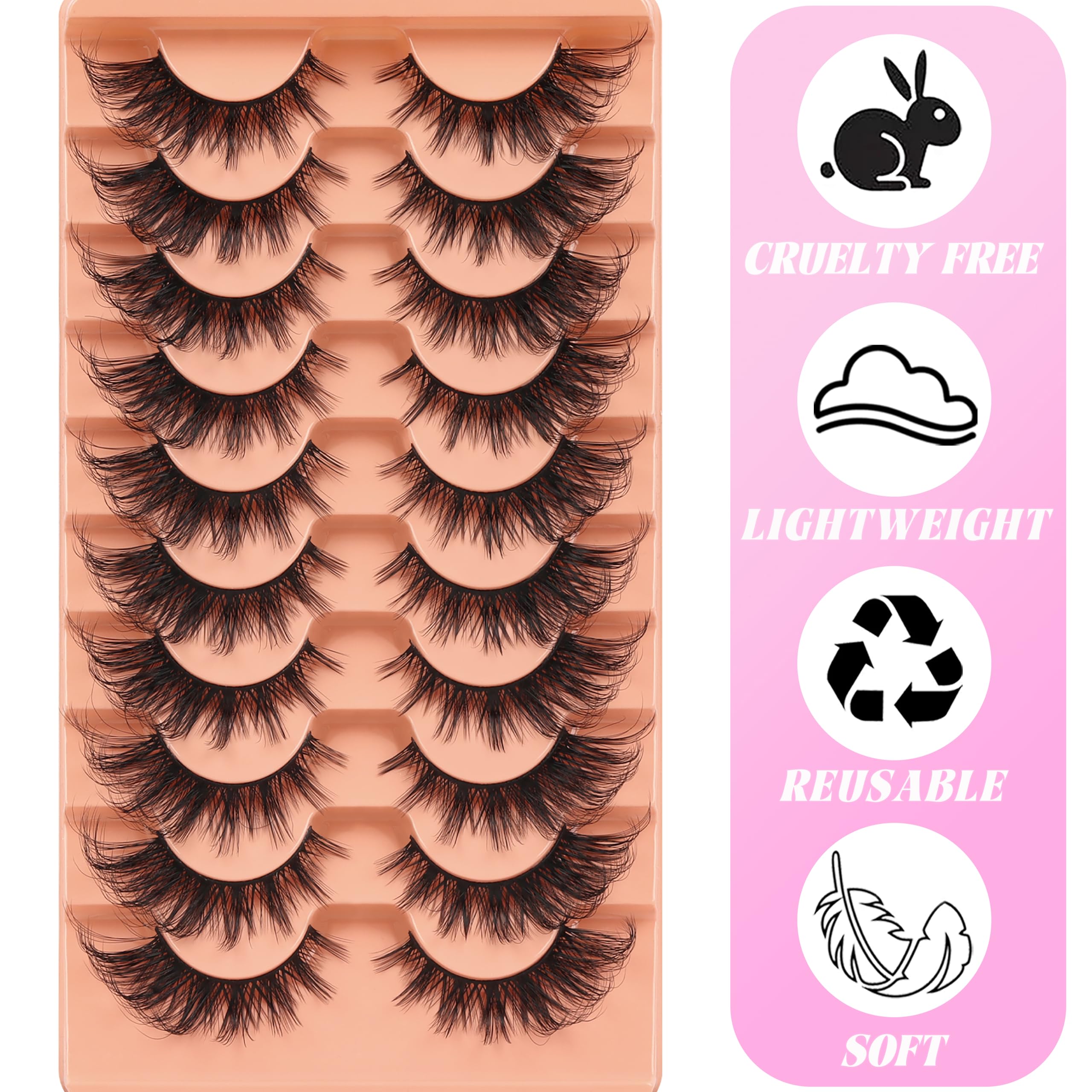 Veleasha 3D effect lashes deliver voluminous texture for fuller lashes.