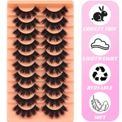 Veleasha Fluffy Lashes D Curl dense fibers for fuller eyes.