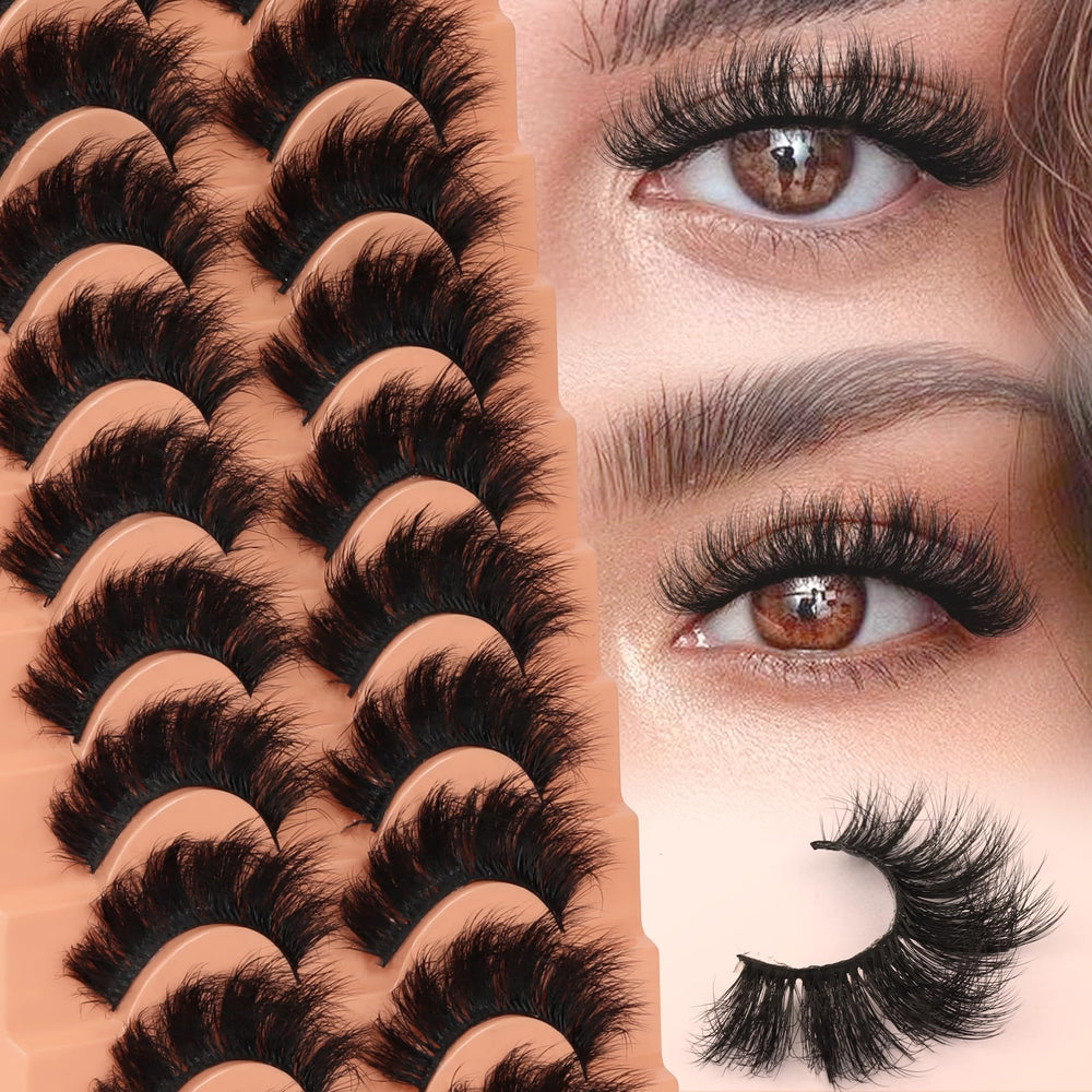 Veleasha Fluffy Lashes D Curl pack front view for dramatic eye definition.