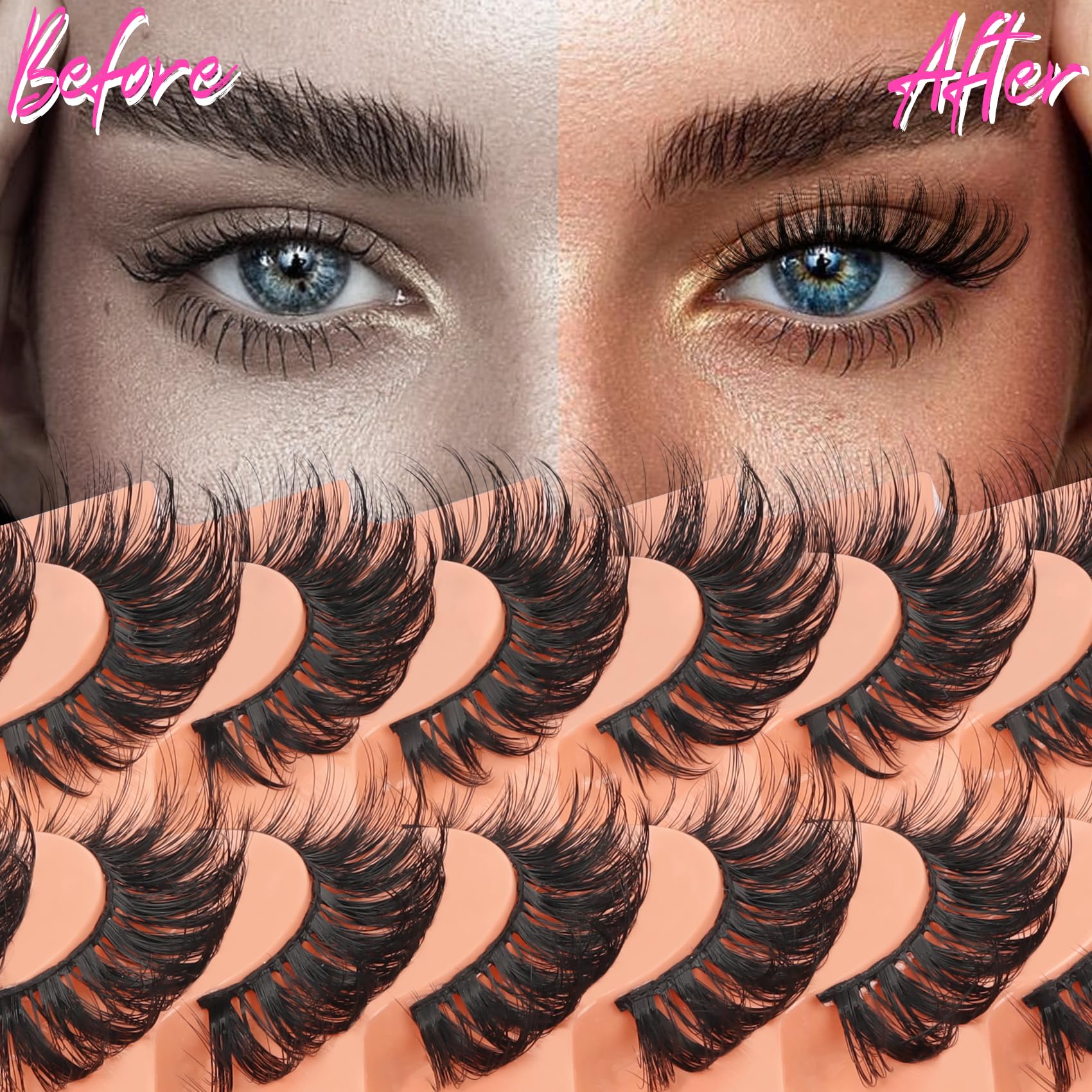 Veleasha Lashes segmented design lets you trim to fit