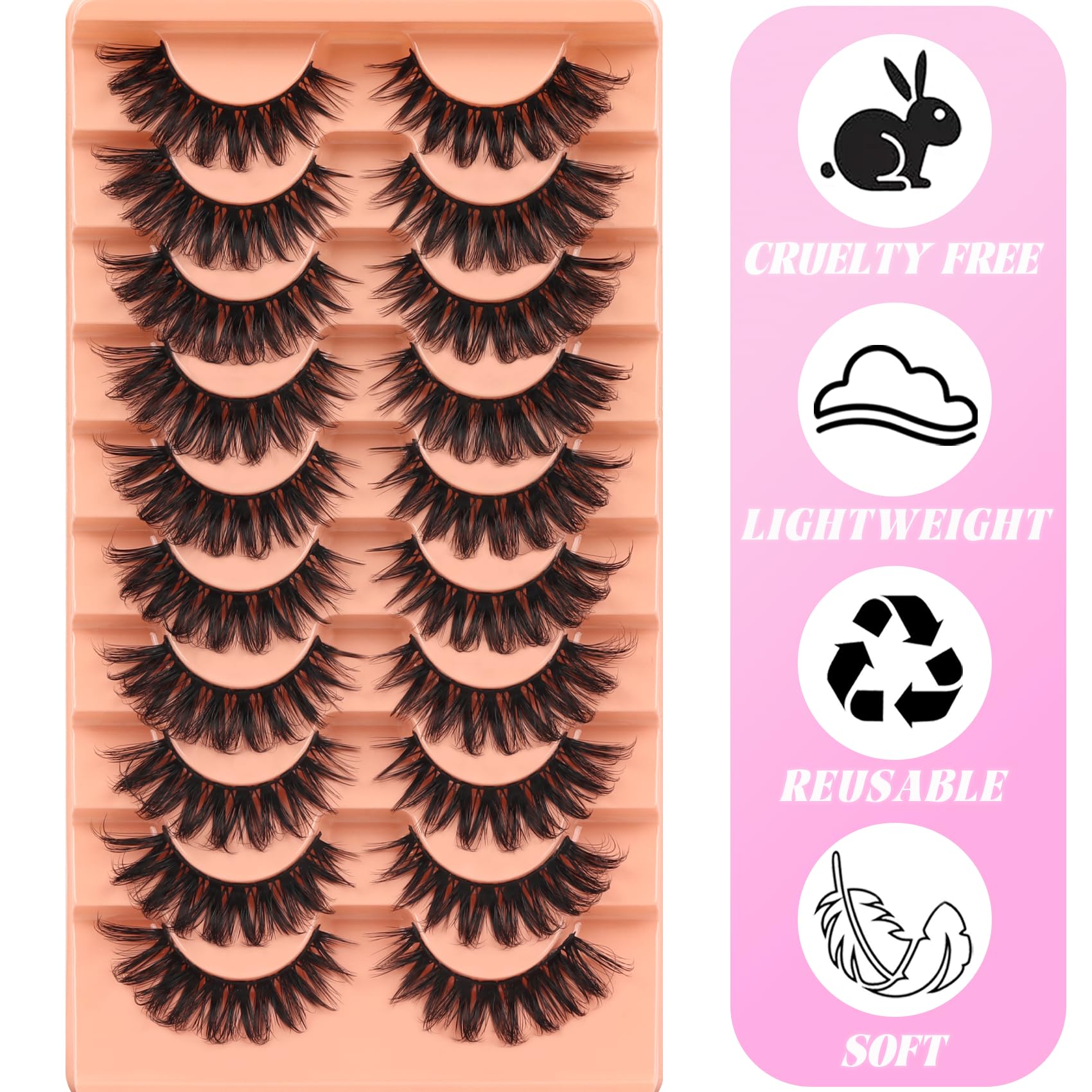 Veleasha Lashes with V-shaped clusters add dimensional depth
