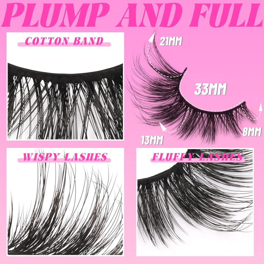 Veleasha wispy lashes with dramatic length for daily glam.