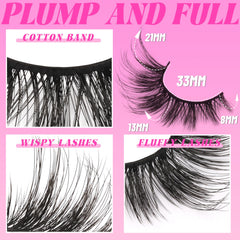 Veleasha wispy lashes with dramatic length for daily glam.