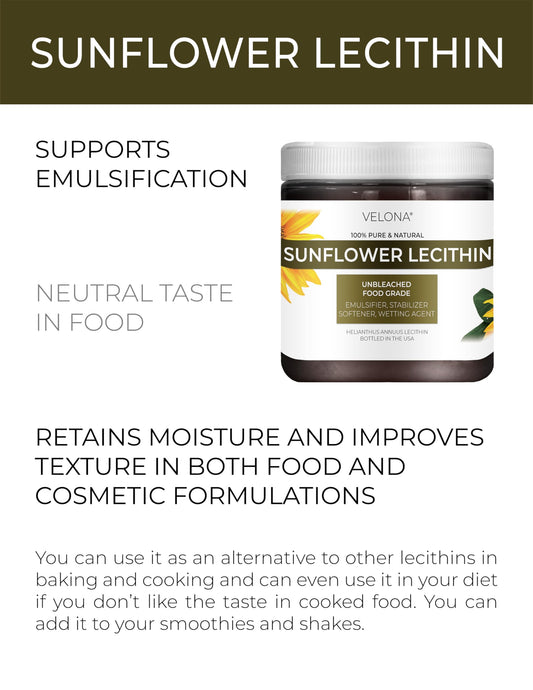 Sunflower lecithin as natural emulsifier and stabilizer
