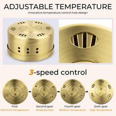 3-level adjustable heat control on copper lid