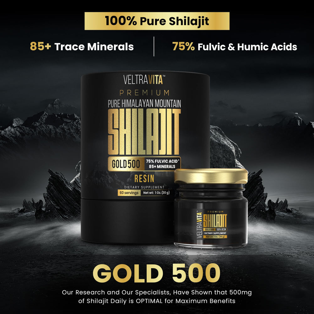 Shilajit resin with 85+ trace minerals and fulvic-humic blend