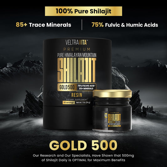 Shilajit resin with 85+ trace minerals and fulvic-humic blend