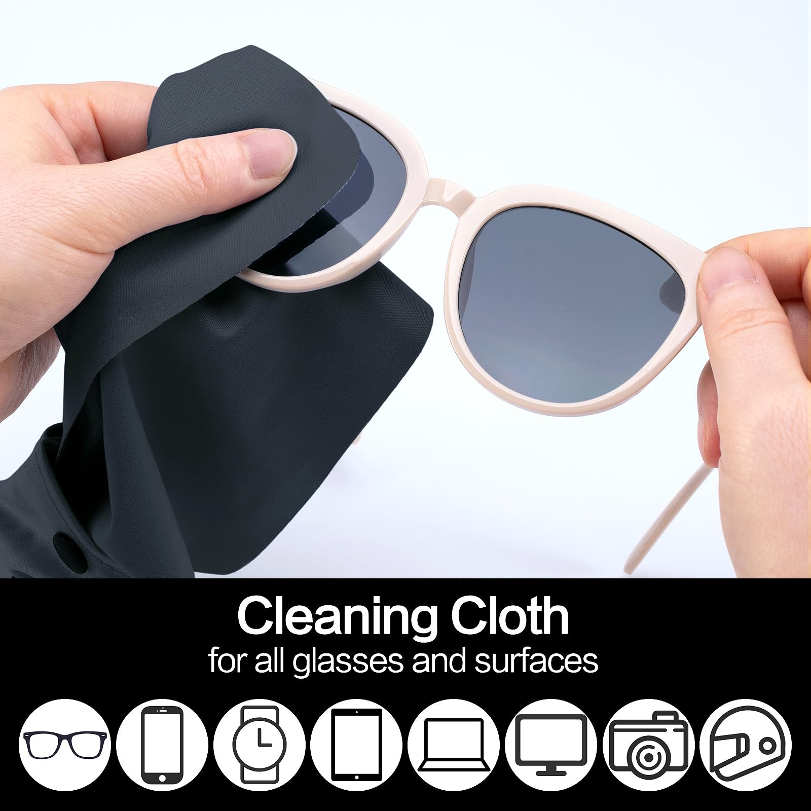 Cloth with carabiner clip attached to a keychain
