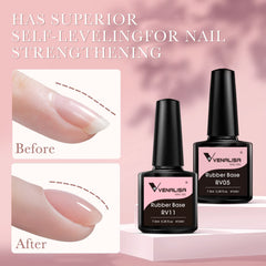 Venalisa sheer pink gel polish adds subtle glossy color