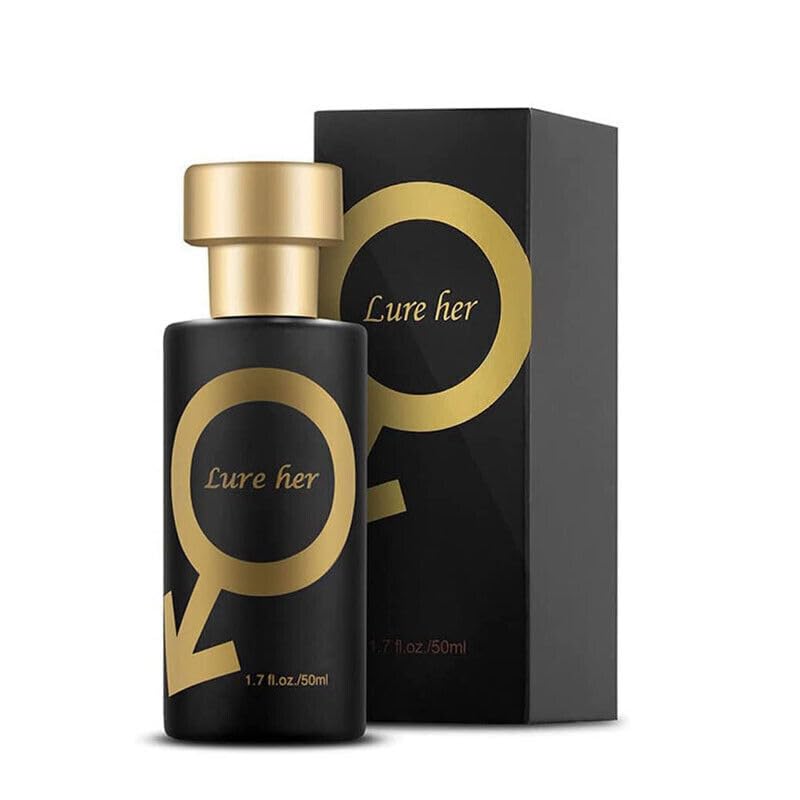 VeniCare Golden Lure bottle front view with masculine design and lasting fragrance.
