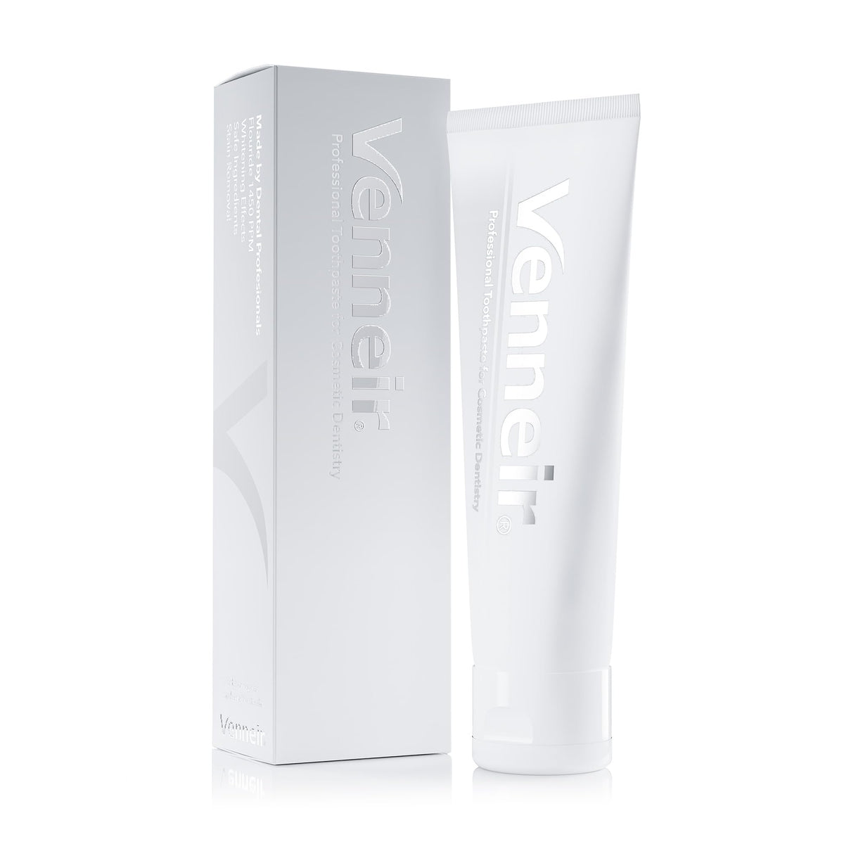 Venneir toothpaste bottle and dental veneers with crowns