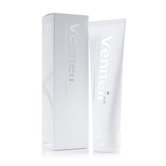 Venneir toothpaste bottle and dental veneers with crowns
