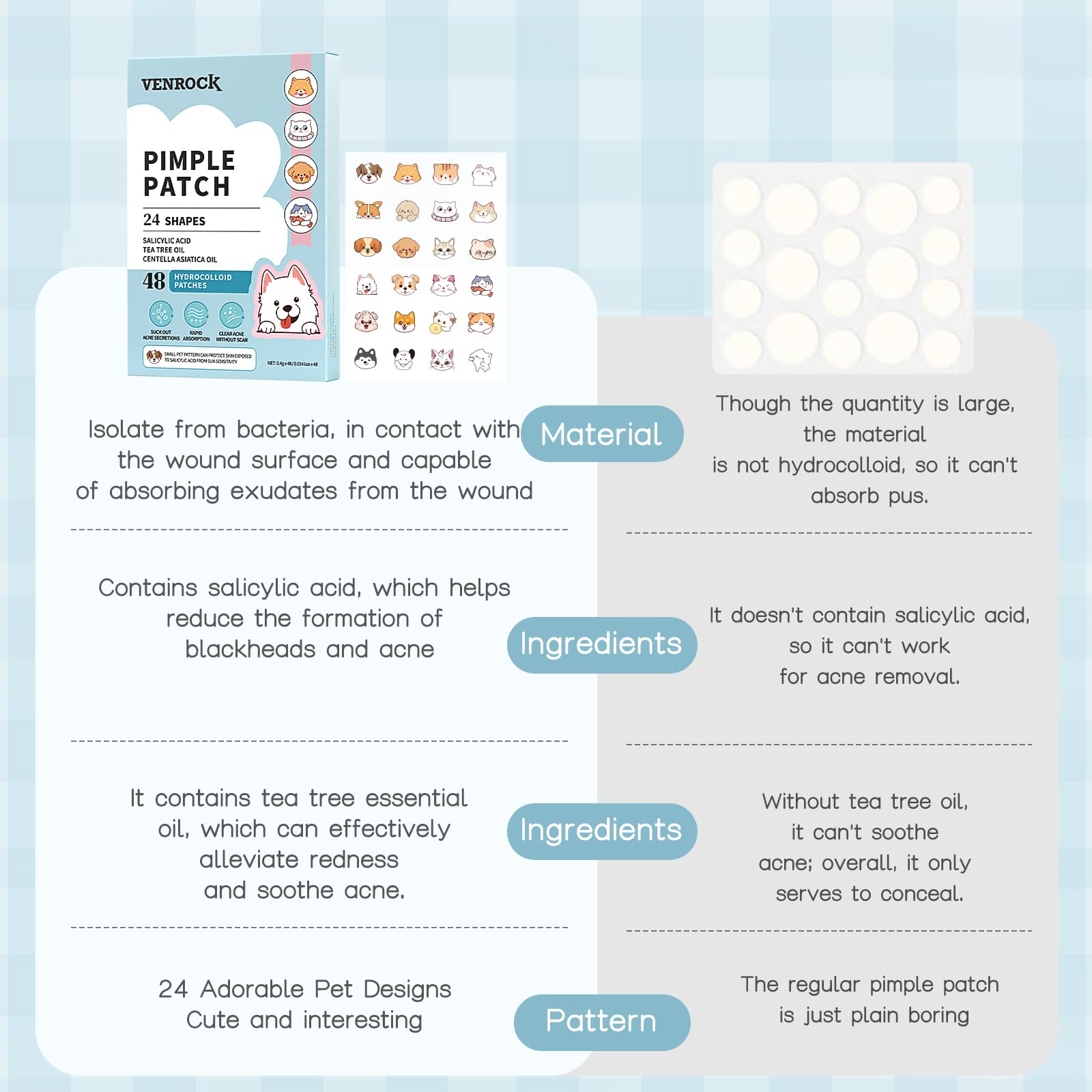 Comprehensive 48-patch set in 24 animal patterns for versatile care