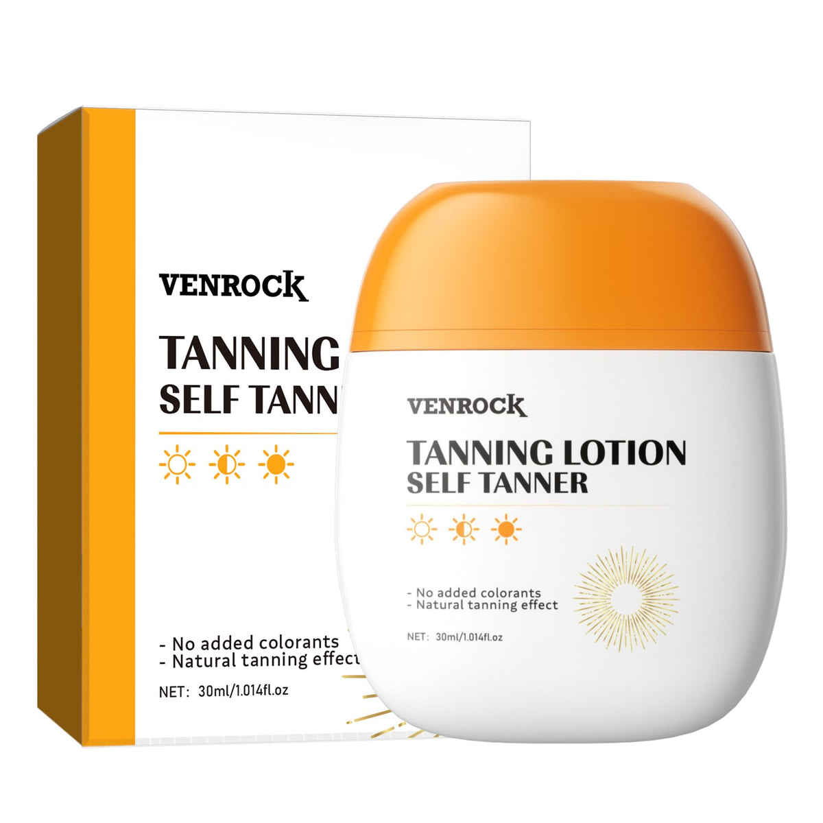Venrock Self Tanner lotion bottle front view highlighting travel-friendly design