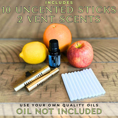 Unscented cotton sticks included with Vent Scent 2-pack