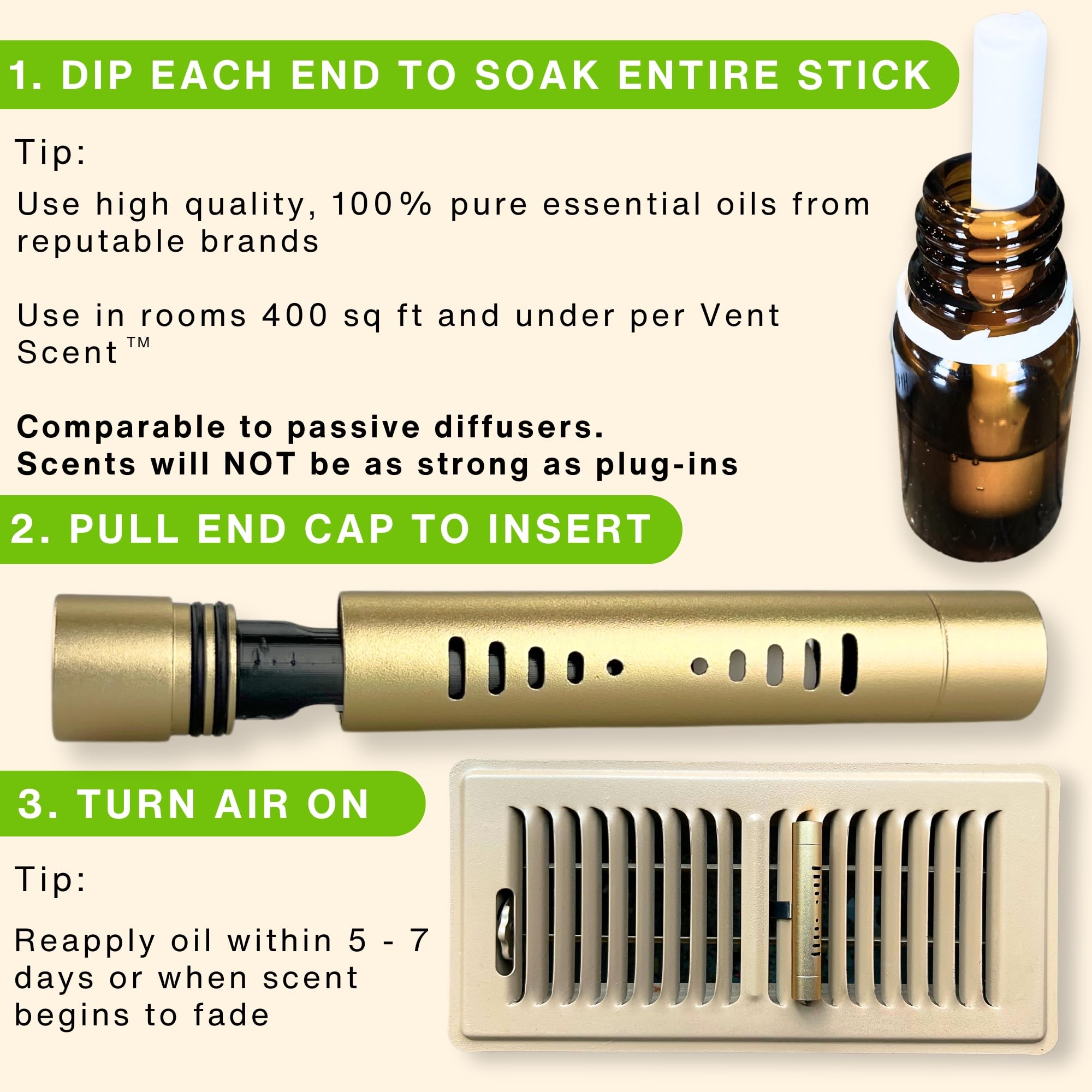 Vent Scent easy installation sliding onto a vent