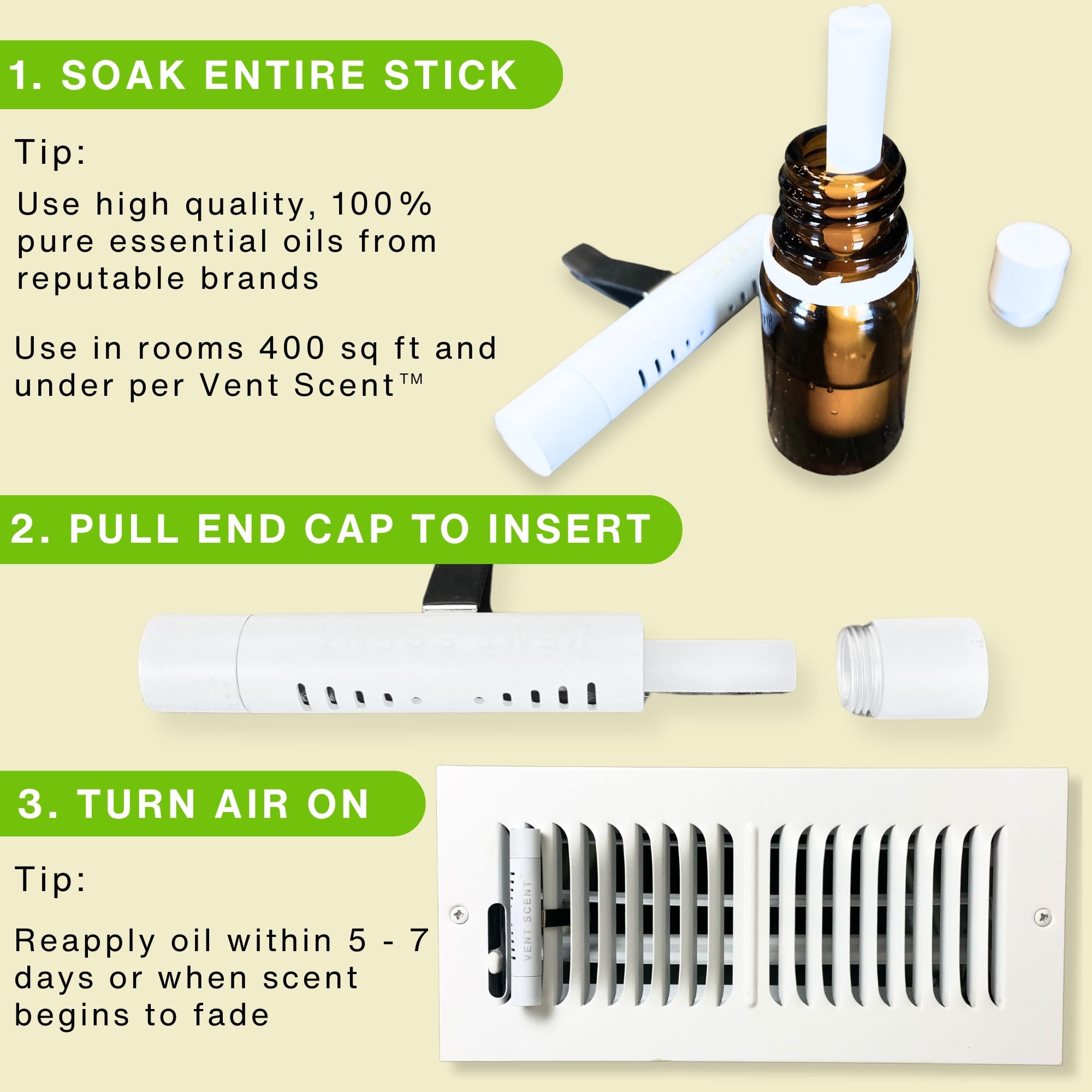 Vent Scent unit placed on an HVAC vent register