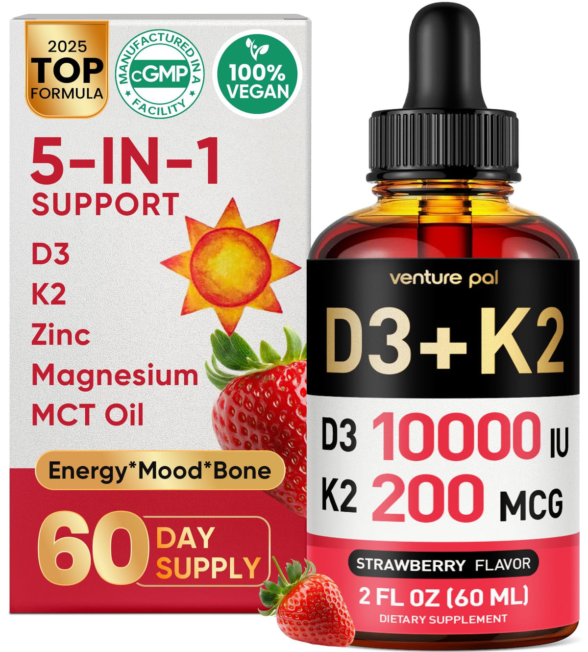 Main product image: Venture Pal 5-in-1 Vitamin D3-K2-MK7 bottle (2 oz)