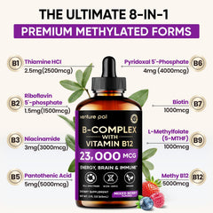 B Complex liquid drops bottle on white background