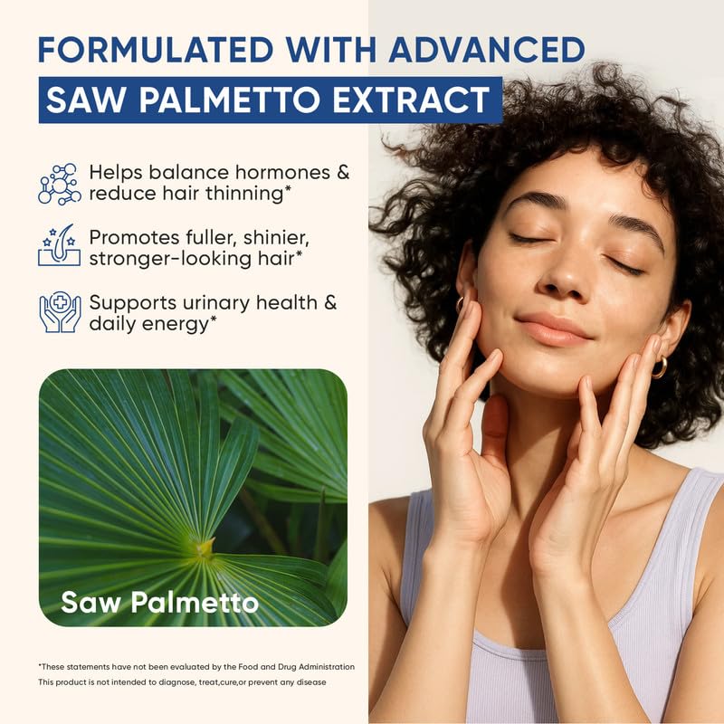 Saw palmetto ingredient label on bottle