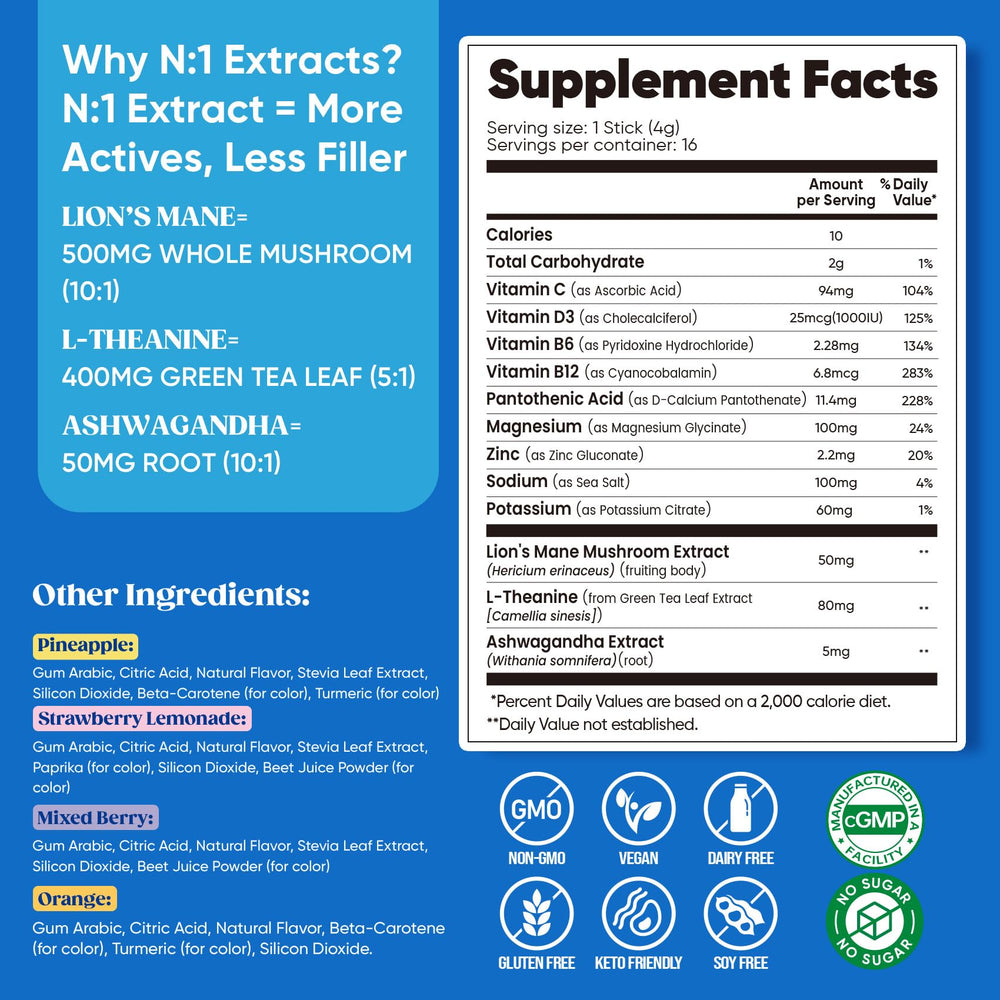 Close-up of ingredients on label: Magnesium Glycinate, L-Theanine, Ashwagandha