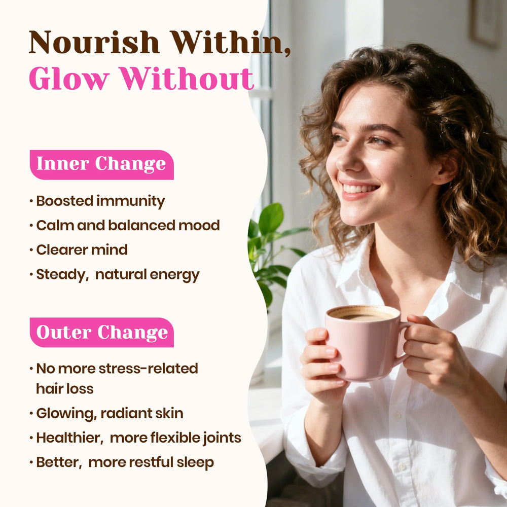 Coffee enhanced with collagen for hair, skin, nails