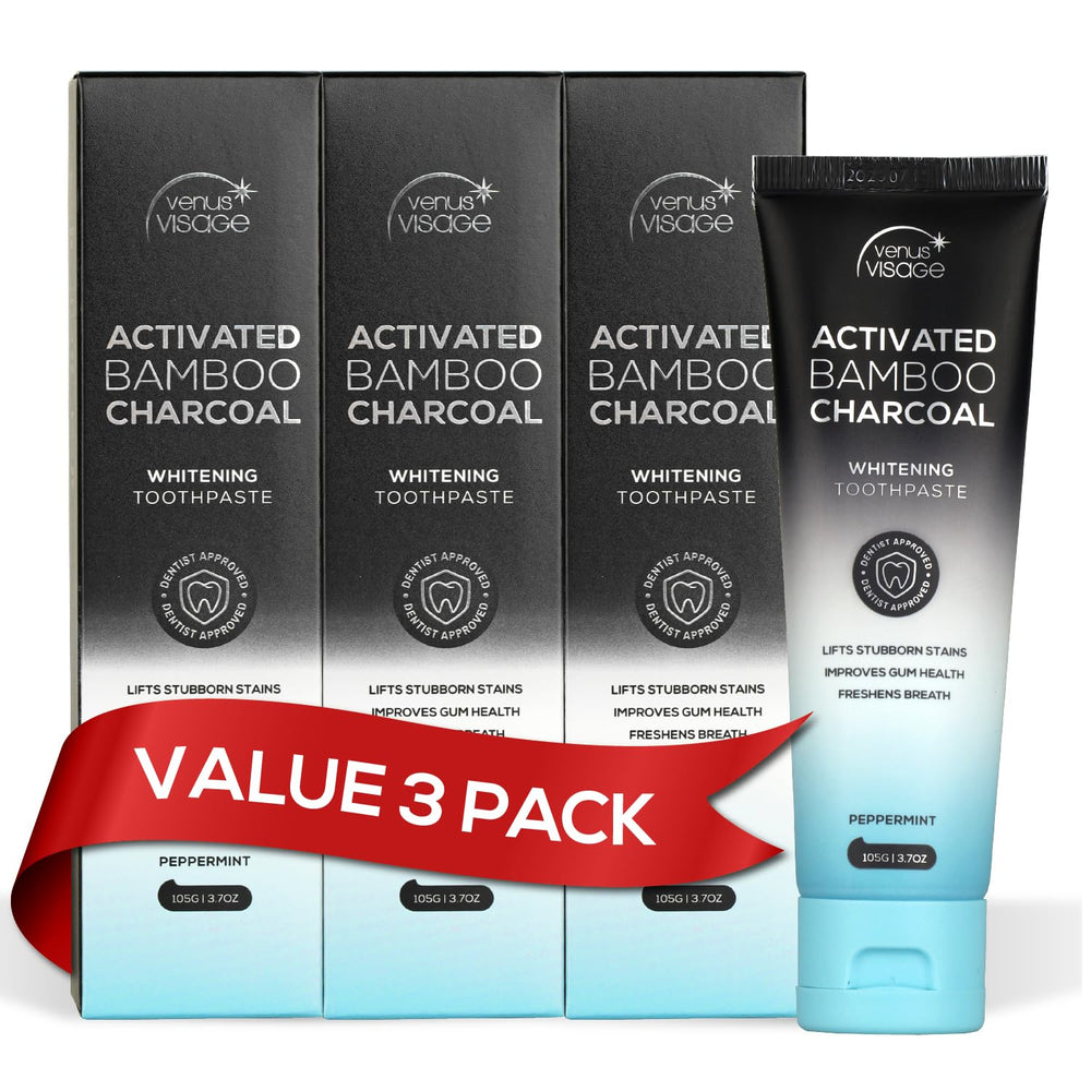 Venus Visage Activated Charcoal Toothpaste 3-Pack - hero image
