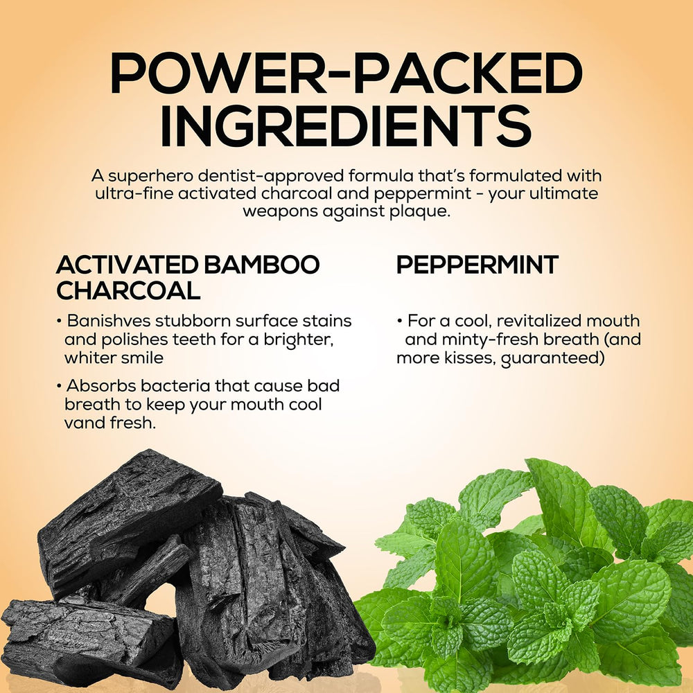 Charcoal toothpaste pack shots showing packaging design